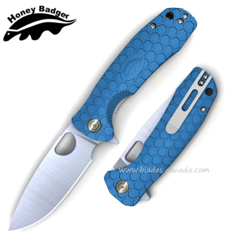 Honey Badger Large Flipper Folding Knife, FRN Blue, HB1004